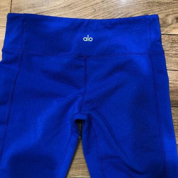 Alo Yoga Moto Bright Blue Leggings Size M - Picture 6 of 7